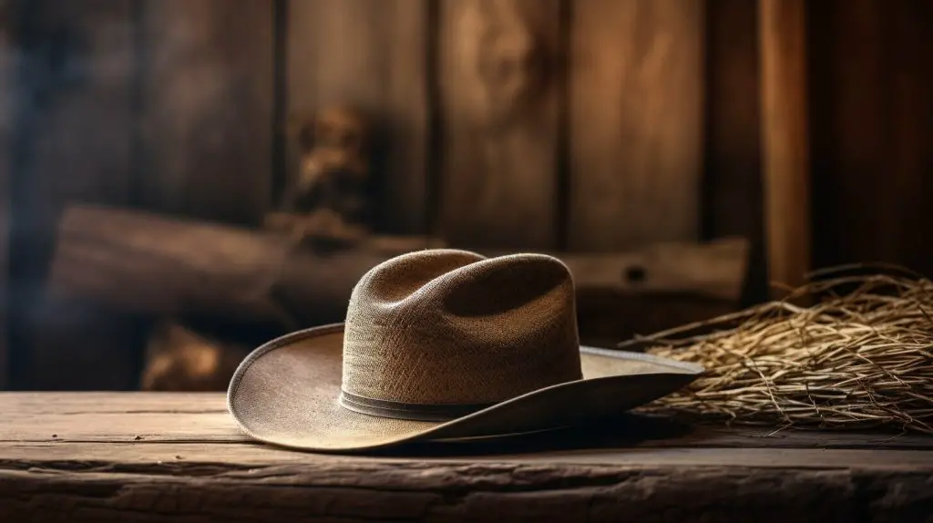 Cowboy hat on a wooden table