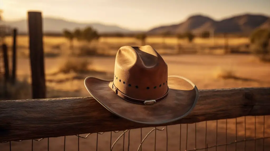 cowboy hat with a stiff brim