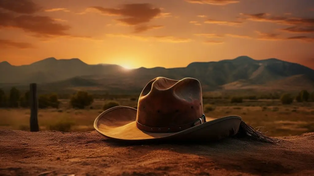 cowboy hat with curled brim