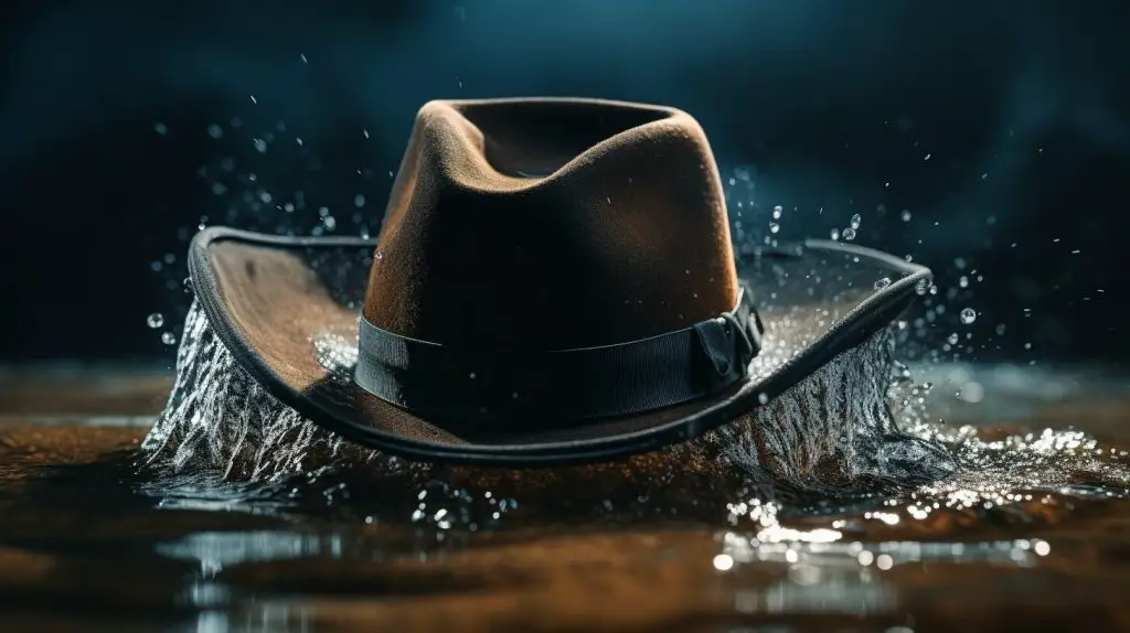 wetting felt cowboy hat